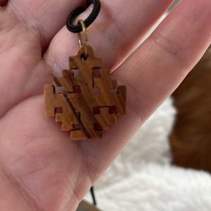 Olive Wood 'Jerusalem Cross' Pendant with Necklace